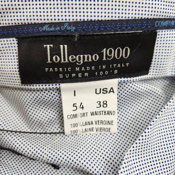 Patrick James Men 38 Black Wool Tollegno 1900 Super 100s Unhem Dress Pants NWT - Picture 8 of 14